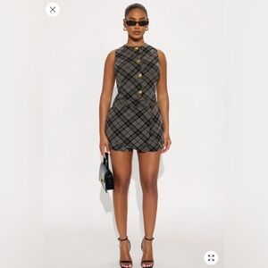 Fashion Nova Black and Gray skort set